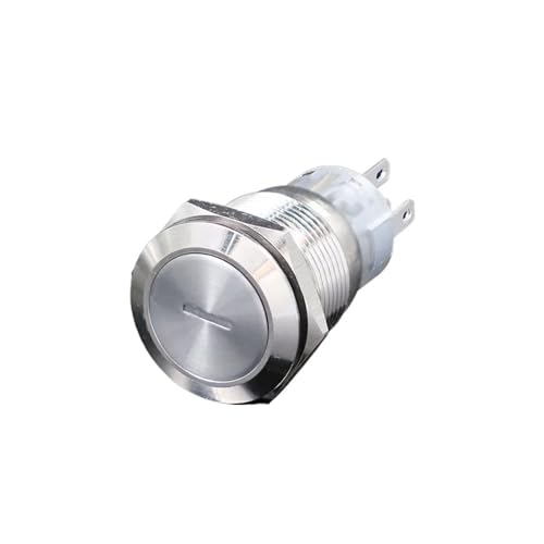 Interrupteur bouton métallique personnalisé 19mm bleu 24V étanche