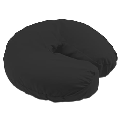 Body Linen 10 Pack Tranquility Microfiber Massage Face Rest Covers for Tables and Chairs - Durable, Lightweight and Extra Soft - Black