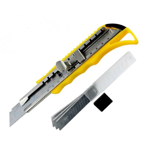 Kit Estilete Retrátil com 3 Lâminas de Metal Corta Papel etc