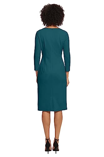 Maggy London Women's Plus Size Scuba Crepe Pleat Tuck Waist Dress3