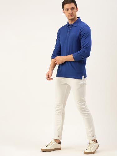 Image of Macroman M-Series Comfort Full Sleeve Slub Polo T-Shirt for Men, 100% Cotton, Pack of 1