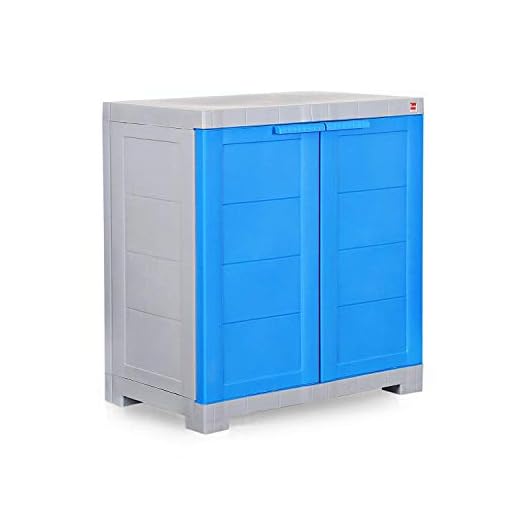 Cello Novelty Plastic Compact 2 Door Cupboard - Blue and Grey