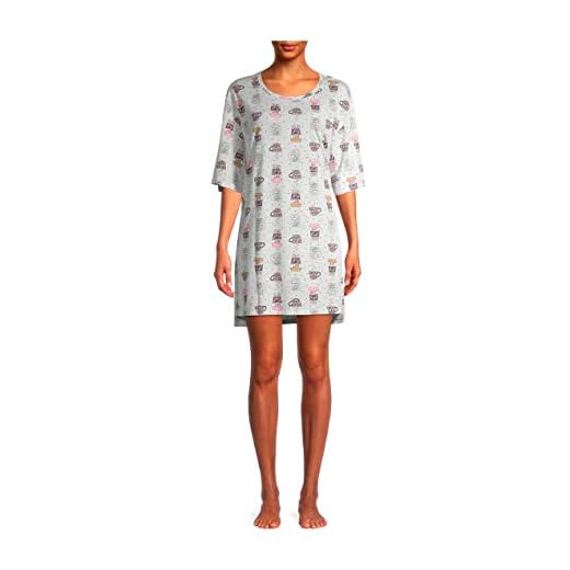 Secret Treasures Women's Coffee Sleepshirt, Platinum Silver (2X/3X)