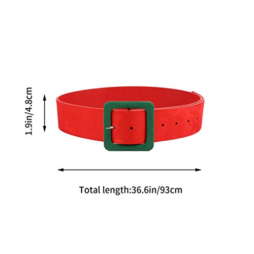 GALPADA 1pc Bright Color Thick Belt for Women Chic Waist Accessory Square Buttonhole Elegant Dress up for Christmas Special Occasions4