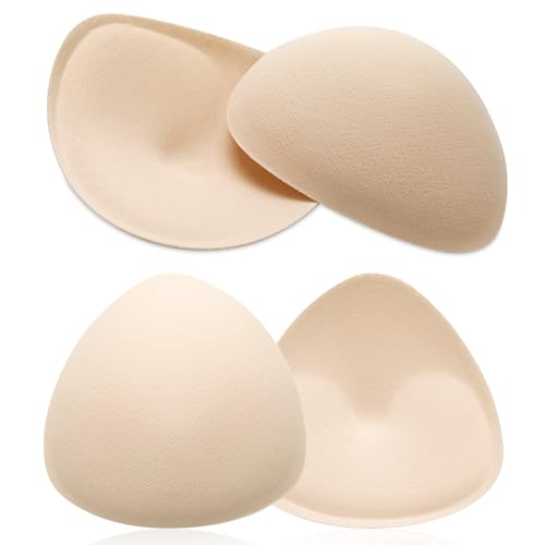 Sibba 2Paar BH-Einlagen Einsätze BH Insert Pads Push up Bra Dreieckige BH Polsterung Einlagen Wiederverwendbar Atmungsaktive Herausnehmbare Brustvergrößerer für Sport BH Bikini Tops Bademode Hautfarbe
