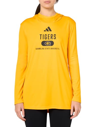 adidas Women's D4T Grambling State Universtiy Lightweight Hoodie, Team Collegiate Gold/Black/Grambling State Universtiy, Large