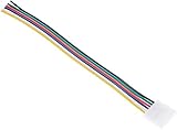 Clip de presión y cable Conector con clip de presión en un extremo y cable por el otro extremo. El clip de presión no necesita soldadura, solo de debe de introducir el extremo de tira LED RGBW WW por debajo de los pines metálicos para que haga contacto en los puntos de unión y cerrar la pestaña de plástico para que deje apretada la tira led en el conector.