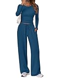 Trendy Queen Womens Two 2 Piece Matching Lounge Sets 2025 Early Fall Fashion Must Haves Y2K Workout Gym Clothes Comfy Airport Travel Vacation Luxury Outfits Sweatsuit Winter Clothing