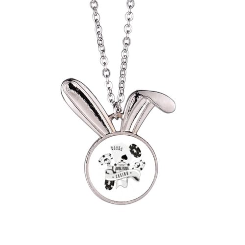Collier lapin avec pendentif jetons de jeu en acier inoxydable durable