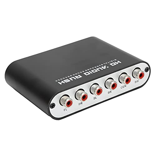 Convertisseur audio numérique analogique 5.1CH décodeur DTS optique coaxial RCA noir