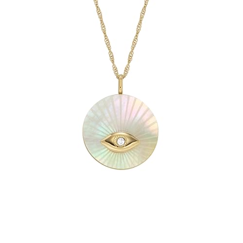 Image of Fossil Women's Gold-Tone Stainless Steel Pendant Chain Necklace for Women