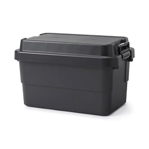 MUJIRUSHI RYOHIN 無印良品 ポリプロピレン 50L 頑丈 収納ボックス ケース 幅60×奥行39×高さ37cm 屋外 蓋付き ブラック 玄関 大容量 防水 [並行輸入品]