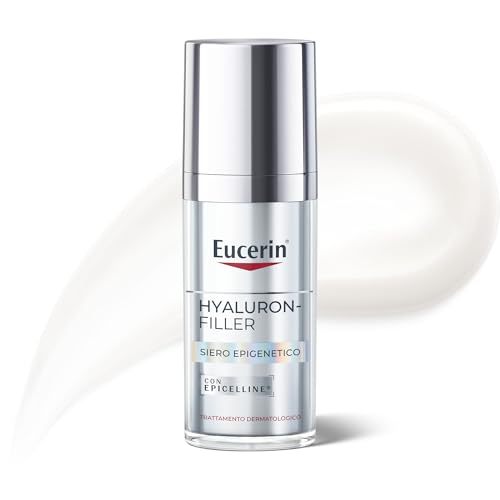 Eucerin Hyaluron-Filler Epigenetic Serum 30 ml, Siero viso antirughe che corregge visibilmente i 10 segni dell'età della pelle, Siero viso Acido Ialuronico ed Epicelline per un effetto lifting
