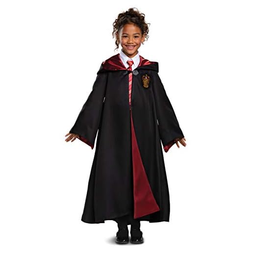 Harry Potter Gryffindor Robe Prestige Children's Costume Accessory, Black & Red, Kids Size Small (4-6)