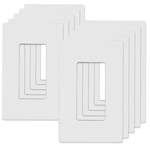 ABBOTECH 1-Gang Screwless Decorator Wall Plates, Child Safe Standard Size Outlet Cover, Unbreakable Polycarbonate Thermoplastic,Glossy White, 10 Pack,UL Listed by ABBOTECH - Used condition - US$17.09