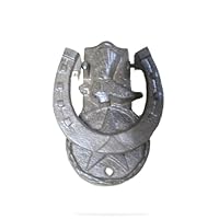 Cast Iron Antique Style Rustic Cowboy Boot Door Knocker Brown Finish Horseshoe XLR-1386 Farmhouse Home Wall Desk Office Home Decor Hanging Decorations