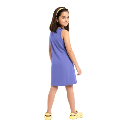 Image of YouGotPlanB Girls 100% Cotton A-Line Printed Dress | Above Knee Length Summer Frock | Soft & Breathable Casual Wear for Girls (Ages 3-14 Years)
