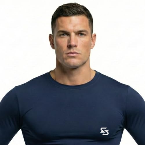 Image of Men's Compression Shirts Long Sleeve, Base-Layer Quick Dry Workout T Shirts Sports,Gym, Running T-Shirt