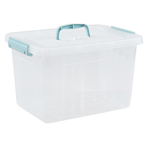 Pekky Plastic Storage Box with Handle, 12 Quart, 1 Pack Lidded Storage Bin