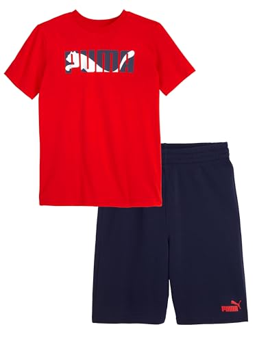 Image of PUMA Kids Graphic T-Shirt & Fleece Short Set (Toddler)