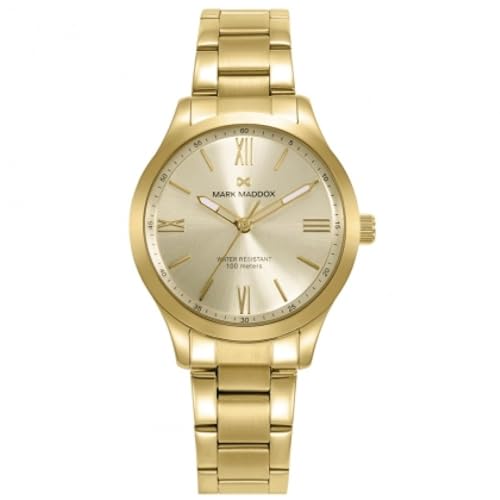 Imagen de Mark Maddox Reloj de Mujer Marais MM1024-23 Elegante y Lujoso con Caja y Brazalete de Acero IP Dorado