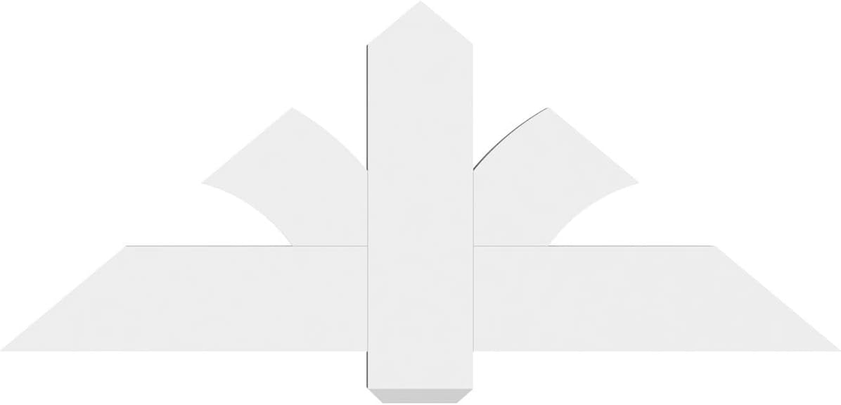 48"W x 20"H x 2"D x 6"F, 10/12 Pitch, Redmond Signature Urethane Gable Bracket, Primed Tan