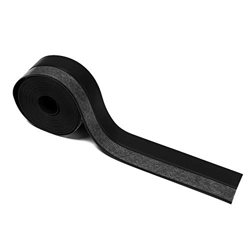 ACFFVBW 1/3/5M Sliding Sealing Strips for Door Weatherstrip Draft Stopper Frameless Window Sliding Door Seals Silicon Rubber Home Tools ER(Black,1M)