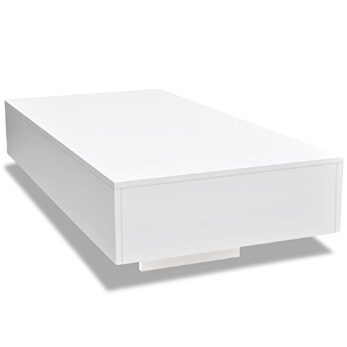 White High Gloss Coffee Table,Modern Rectangular Accent Side Table End White High Gloss Coffee Table,Modern Rectangular Accent Side Table End