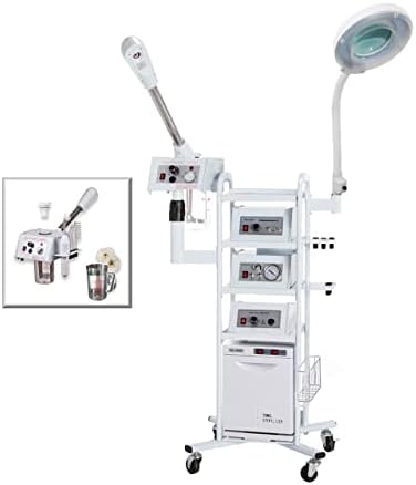 A13 Facial Machine: High Frequency Aromatherapy Steamer, Galvanic, Brush Massager, Vacuum Extractor, Spray Diffuser and Hot Towel Warmer