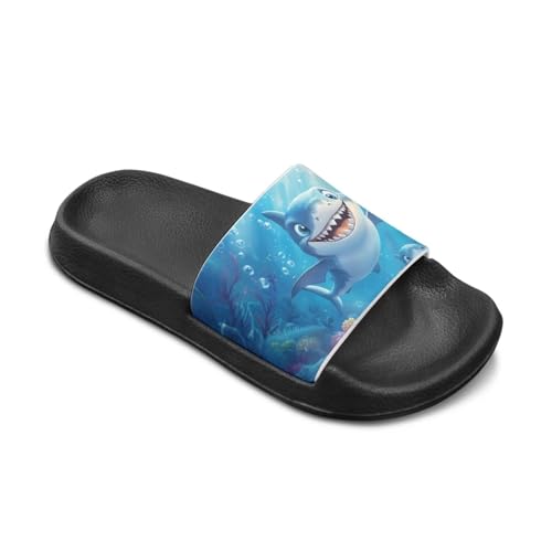 Image of Boy & Girls Slide Sandals Kids Shower Shoes Non Slip Summer Slippers Beach Sandals