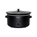 Healthy Choice 8L Slow Cooker, 300W Electric, Large Non-Stick Ceramic Pot, 3 Heat Settings with Keep Warm Function, Dishwasher Safe Accessories, Ideal for Home Cooking - Black
