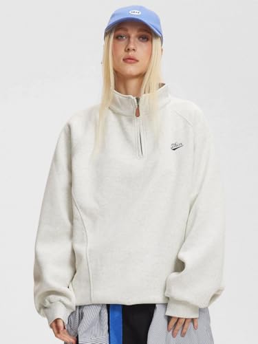 Silent Vortex Men's Oversized Y2k Quarter Zip Pullover Mock Neck Sweatshirts Unisex Fashion Hoodies Sweatshirts3