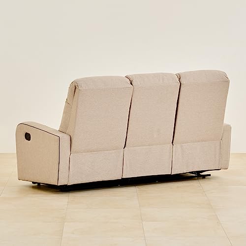 Image of Home Centre | Helios Toledo | Manual Recliner | Fabric | Solid Wood | 3 Seater Recliners | Beige | 2 Years Warranty