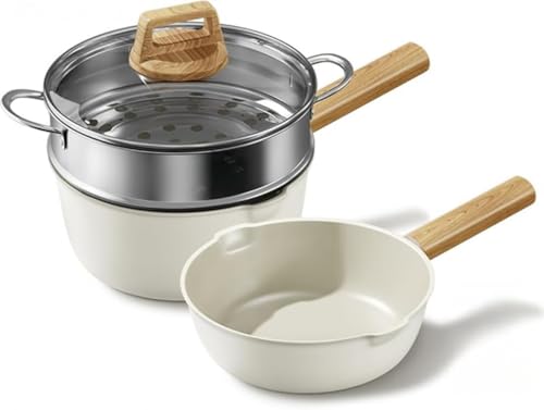 Juxkov セラミック調理器具シリーズ,包含ミルクポット、片手鍋、コーティング鍋、蒸し器、ノンスティックフライパン、蓋付きシチュー鍋、スープ鍋;核心特徴?ノンスティック機能、お手入れ簡単,部分款式附?カバー;?用于ミルク加熱、シチュー煮込み、食材炒め、ス