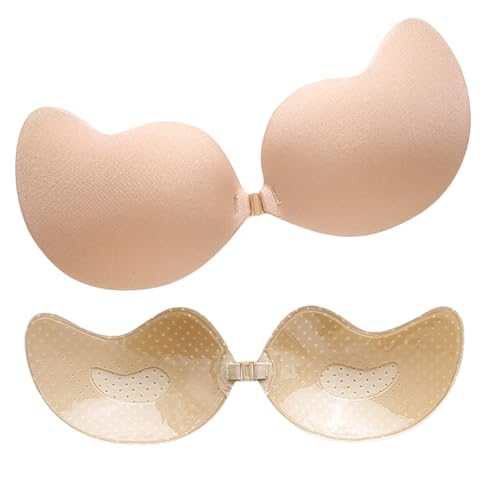 Sutiã Invisível Adesivo Push Up – Modelo Levanta Seios – Silicone Reutilizável e Sem Alças para Vestidos de Festa, Noivas e Costas Nuas (BR, Alfa, M)