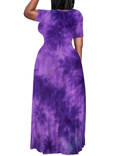 Image of Plus Size Maxi Dresses for Curvy Women T-Shirt Summer Sun Dresses Loose Fit