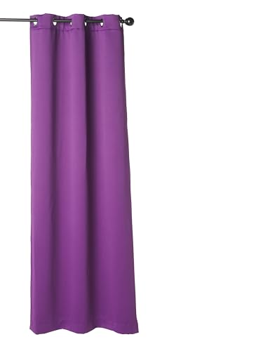 Image of NICETOWN Cold Blocking 100% Blackout Curtains with Same Color Liner Backing, Thermal Insulated Curtains for Living Room, Noise Reducing Drapes, Purple, 42 inch Wide x 84 inch Long, 2 Panels