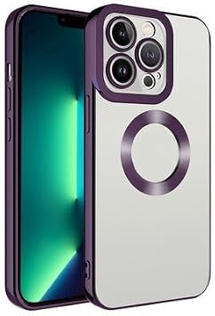 Elfia iPhone 12 Pro Max ile Uyumlu  effaf Silikon Kamera Korumal  K l f, Omega Derin Mor