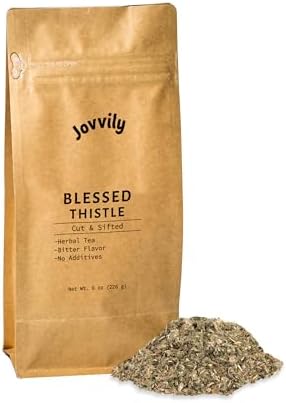 Jovvily Blessed Thistle Herb, 8 oz, Herbal Tea, Cut & Sifted