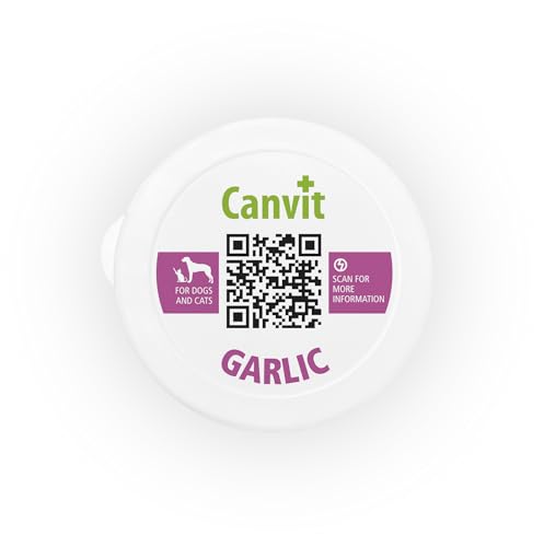 Canvit Knoblauchtabletten für Hunde & Katzen | Nahrungsergänzungsmittel Hunde mit Curcuma Unterstützung | Immununterstützung für Hund | Vitiman B12 Magen-Darm-Gesundheit und Verdauungsunterstützung |