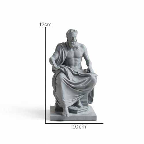 Image of Eco-Friendly Classical Philosopher Tabletop Statue - Sustainable Desk Decor - Ancient Wisdom Home Library & Office Accent - Lightweight Contemporary Art Sculpture