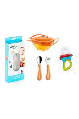 Mama Seti, Cam Rende, Dökülmeyen Tabak, Paslanmaz Çelik Çatal Kaşık, Silikon Uçlu Meyve Sebze Emziği