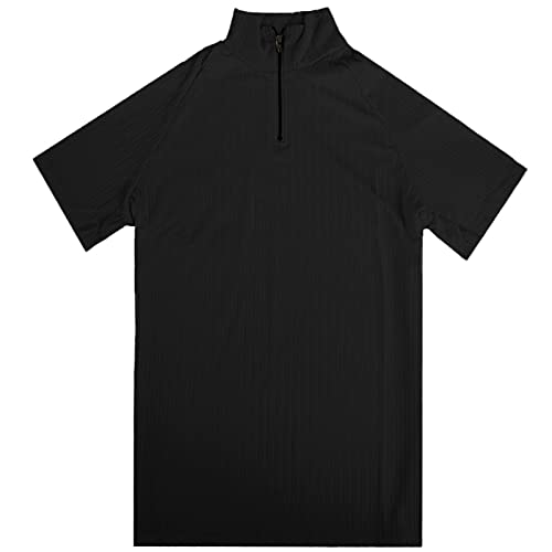 Rela Bota Mens Fashion Polo Shirt Slim Fit Solid Color Fitness Workout Shirts Zipper Turtleneck Cycling Jersey Black L #TOP5