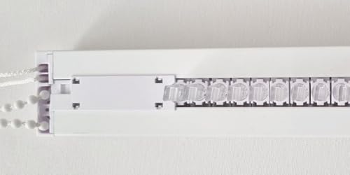 etusimo Lamellenvorhang auf Maß Vertikaljalousie viele Größen und Farben Stoff Blickdicht lichtdurchlässig Tür Fenster Lamellen Rollo Schiebegardine (Breite 40-60 cm x Höhe 60-80 cm, Weiß) - 5