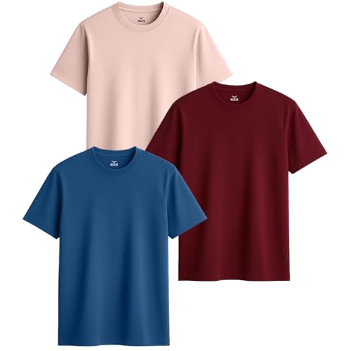 Image of Nobero 100% Cotton Tshirts for Men Combo Pack of 3 | Regular Fit Round Neck Half Sleeve