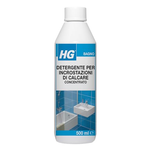 HG Detergente Professionale per Incrostazioni di Calcare - Liquido Anticalcare Concentrato per Bagno, Deterge Rubinetti, WC, Vasche e Docce, 500 ml