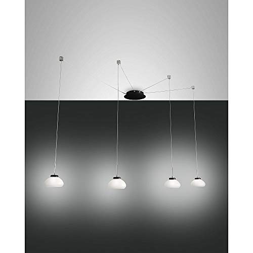 Fabas Luce Arabella Pendelleuchte inkl. Smartluce LED 4x8W Metall und geblasenes Glas Weiss 3547-49-102-01