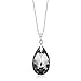 Gem Stone King 925 Sterling Silver Tear Drop Pendant Made with Crystals