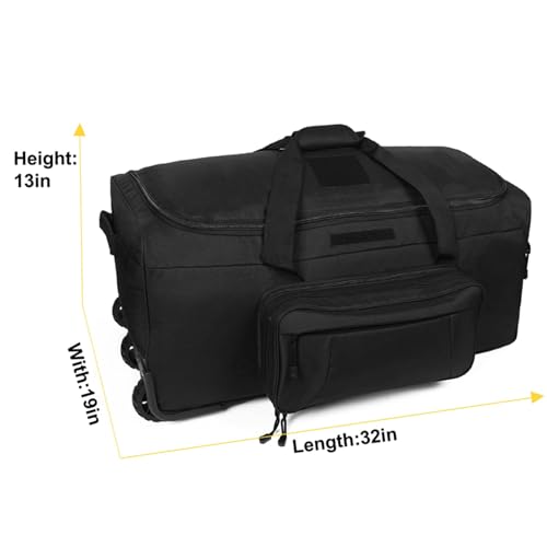 Miramrax Travel Duffle Bag With Wheels Extra Large Rolling Duffel Bags for Tactical Military Deployment Camping Weekender Traveling Luggage Roller Wheeled Bag Trolley Bag for Sports Outdoor - Thumbnail 2