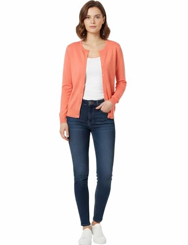 Image of Allsense Women's Long-Sleeve Crewneck Cardigan | Classic Button Down Sweater, Soft Fine Knit, Lightweight